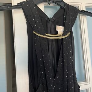 Michael Kors black with sparkly gold dots long dress size medium - gorgeous!